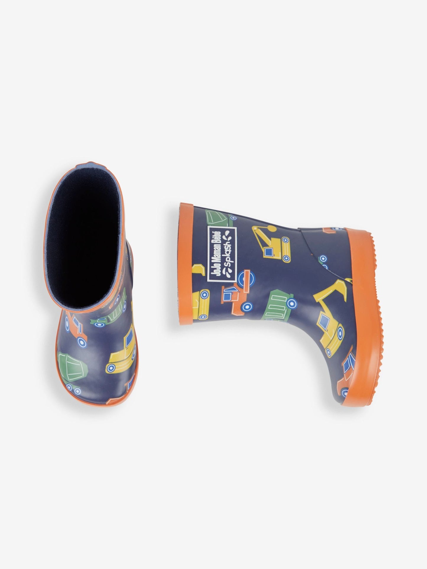 JoJo Maman Bébé Navy Blue Construction Plain Wellies image 3