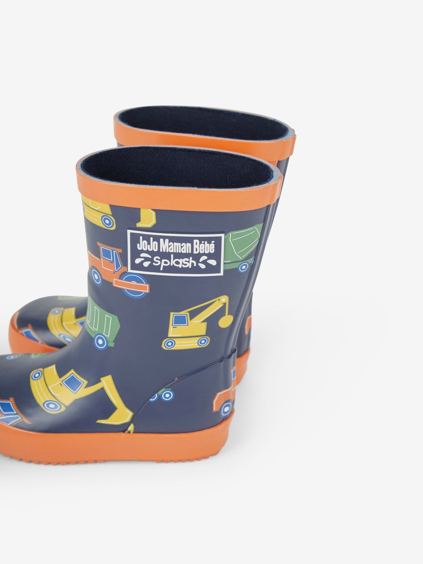 JoJo Maman Bébé Navy Blue Construction Plain Wellies image 5