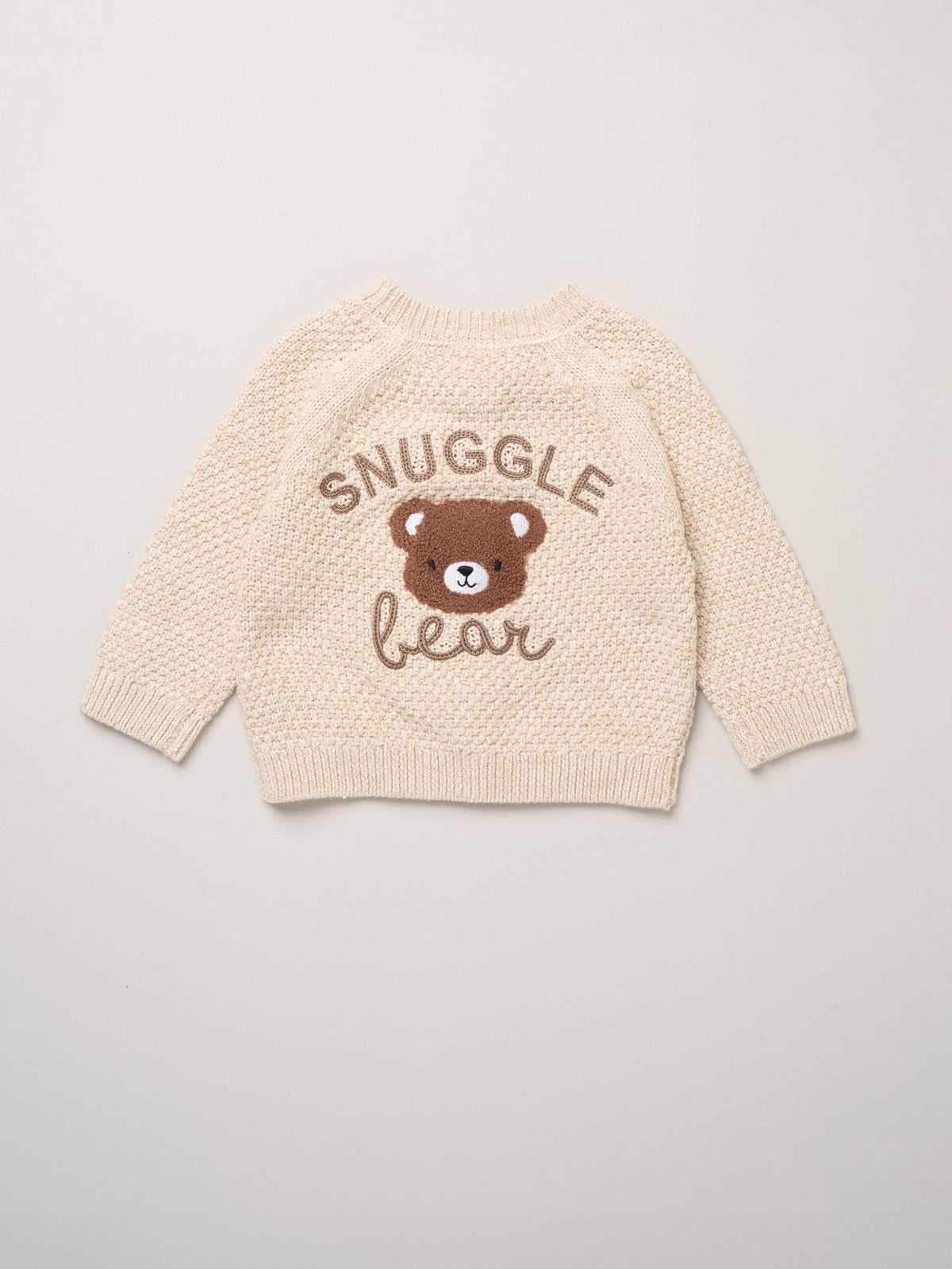 Rock-A-Bye Baby Boutique Cream Chunky Knitted Embroidered Cardigan - image 1