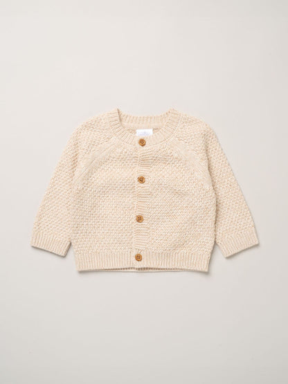 Rock-A-Bye Baby Boutique Cream Chunky Knitted Embroidered Cardigan - image 2