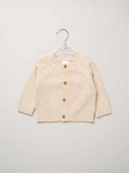 Rock-A-Bye Baby Boutique Cream Chunky Knitted Embroidered Cardigan - image 3