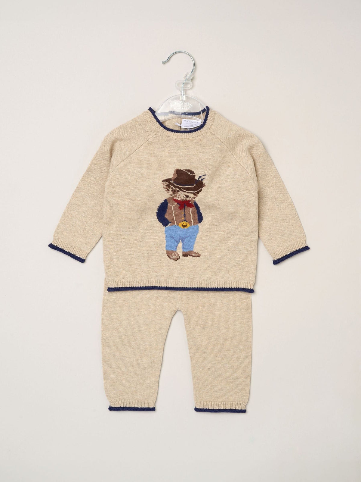 Rock-A-Bye Baby Boutique Beige True Knit Jumper and Leggings Set - image 1
