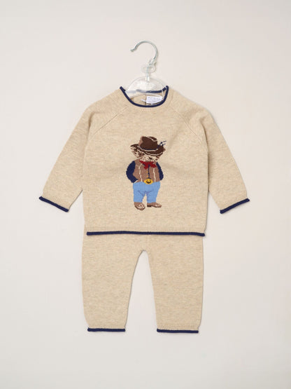 Rock-A-Bye Baby Boutique Beige True Knit Jumper and Leggings Set - image 1