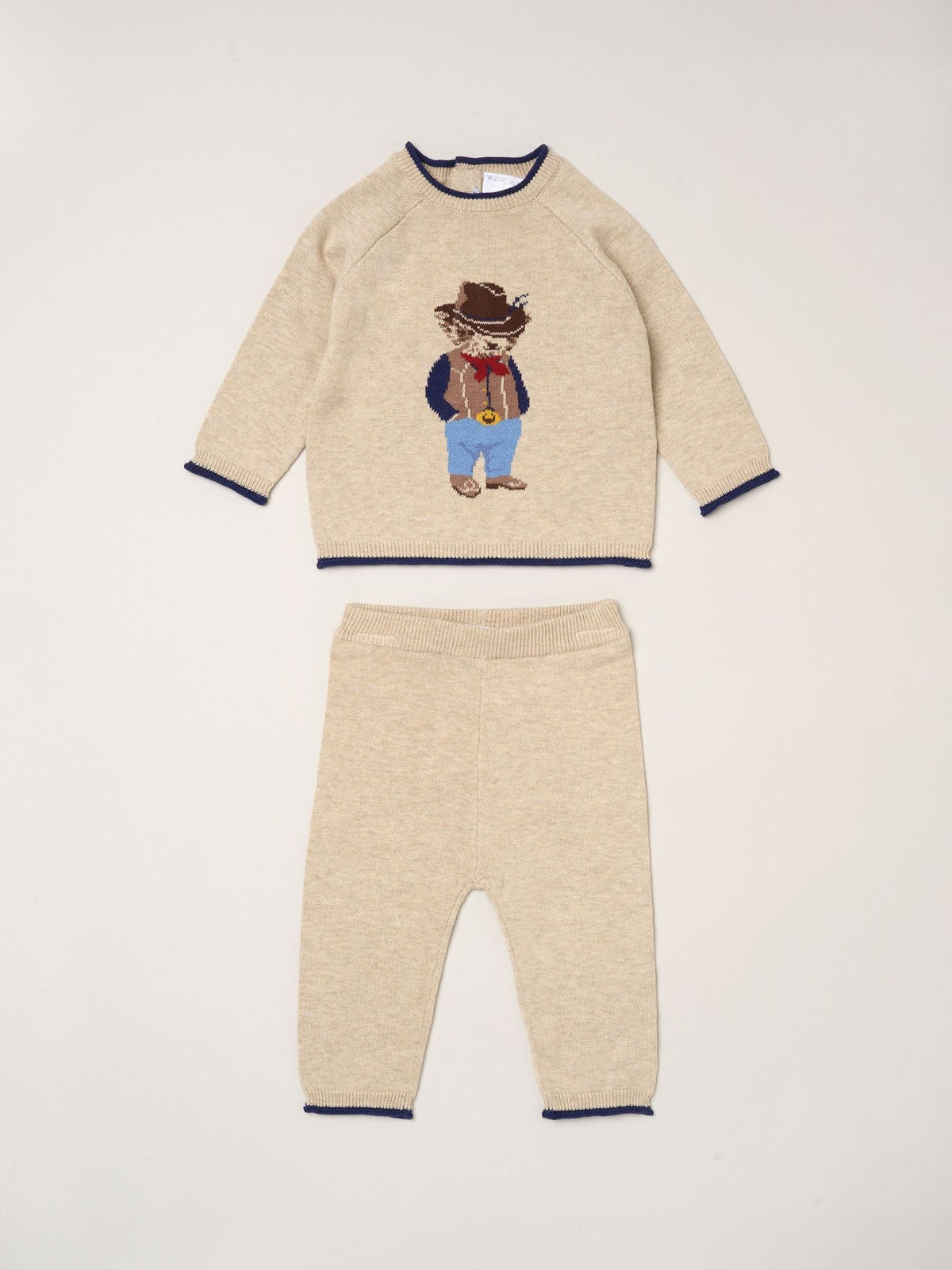 Rock-A-Bye Baby Boutique Beige True Knit Jumper and Leggings Set - image 2