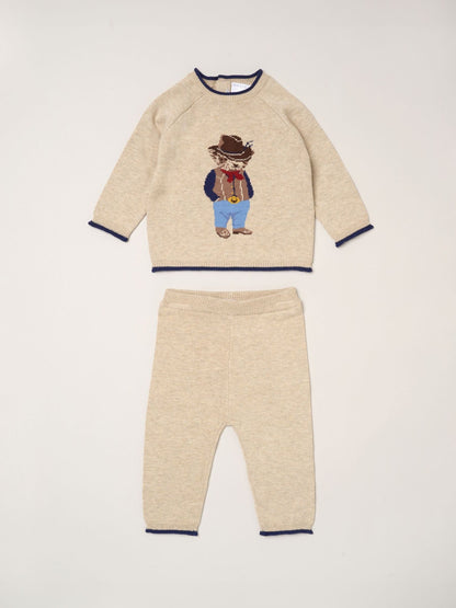 Rock-A-Bye Baby Boutique Beige True Knit Jumper and Leggings Set - image 2