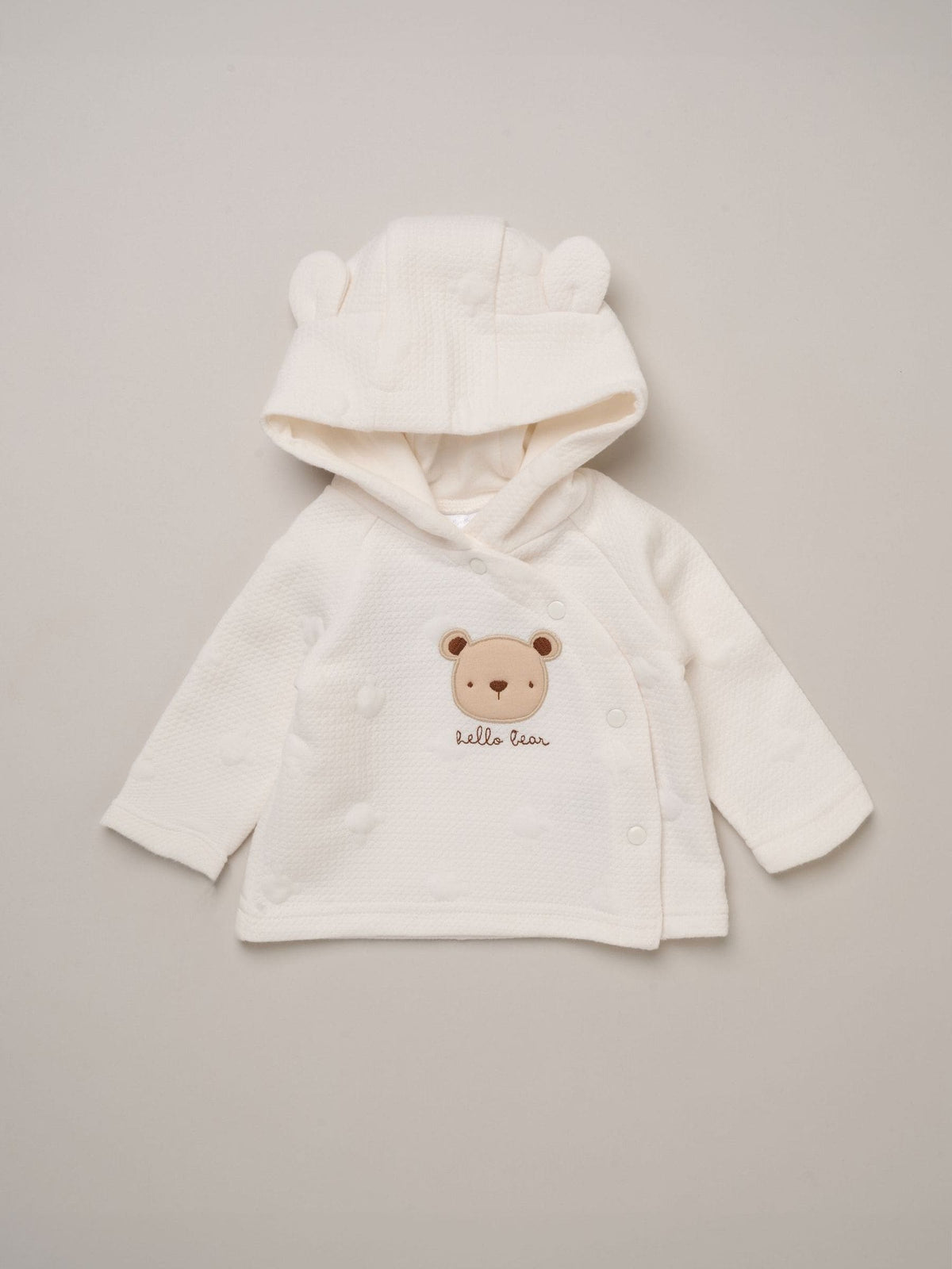 Rock-A-Bye Baby Boutique White Bear Quilted Jacket Outfit Set 3 Piece with Plush Toy - image 4