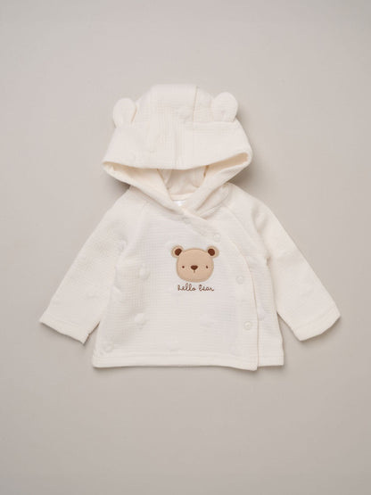 Rock-A-Bye Baby Boutique White Bear Quilted Jacket Outfit Set 3 Piece with Plush Toy - image 4