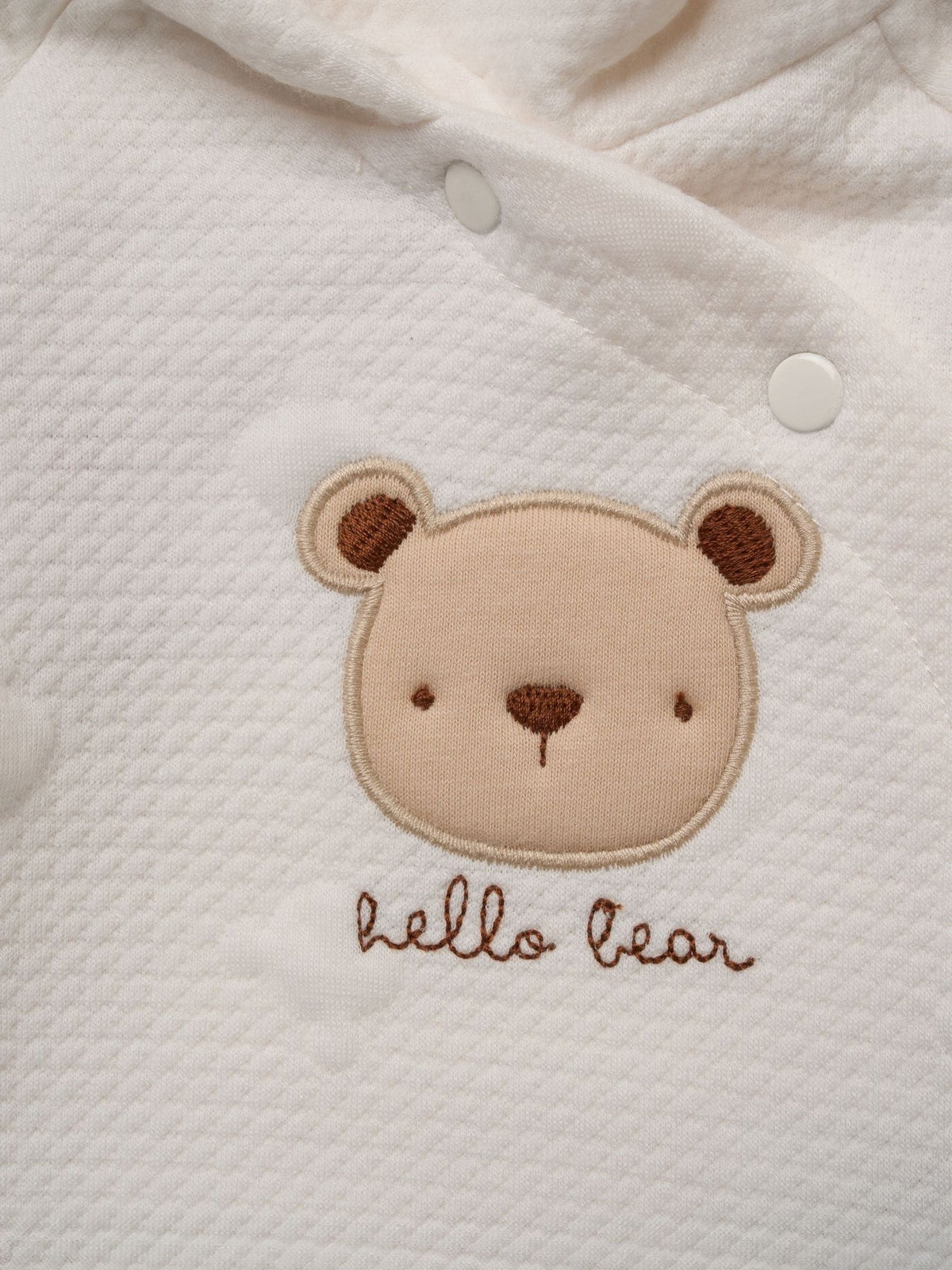 Rock-A-Bye Baby Boutique White Bear Quilted Jacket Outfit Set 3 Piece with Plush Toy - image 6