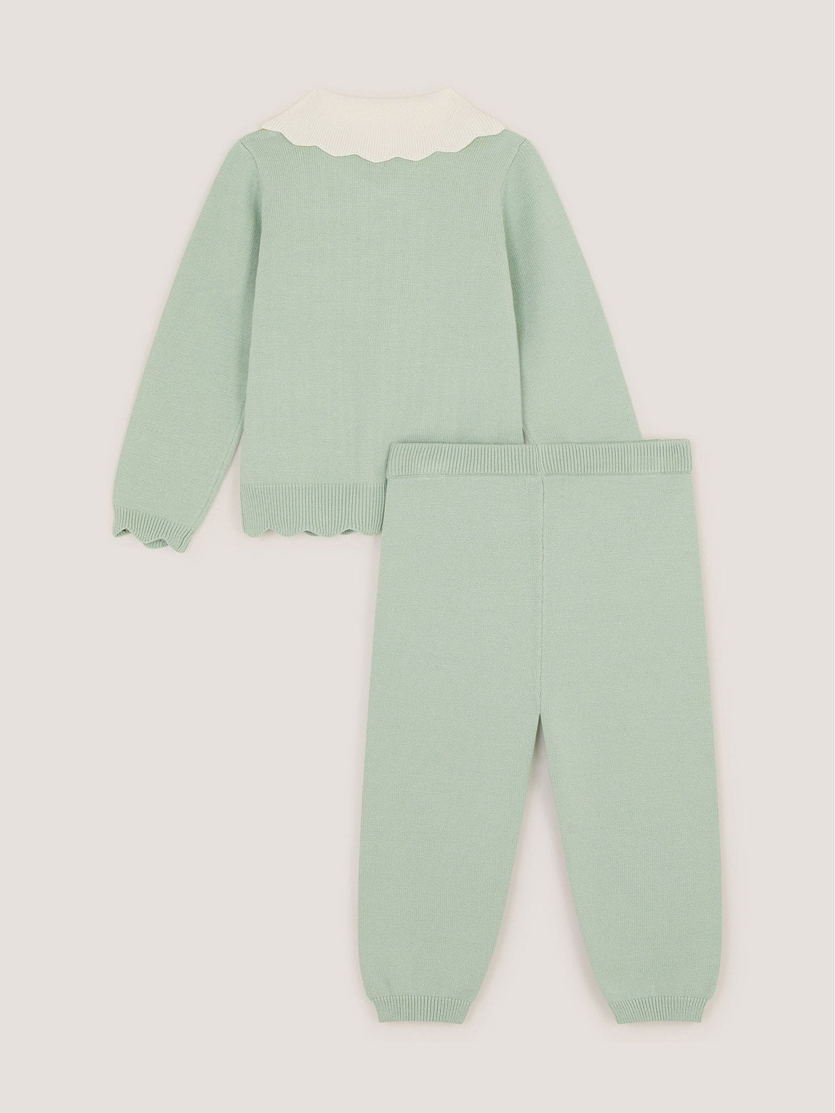 Monsoon Green Baby Cable Knit Jumper & Joggers Set - image 3
