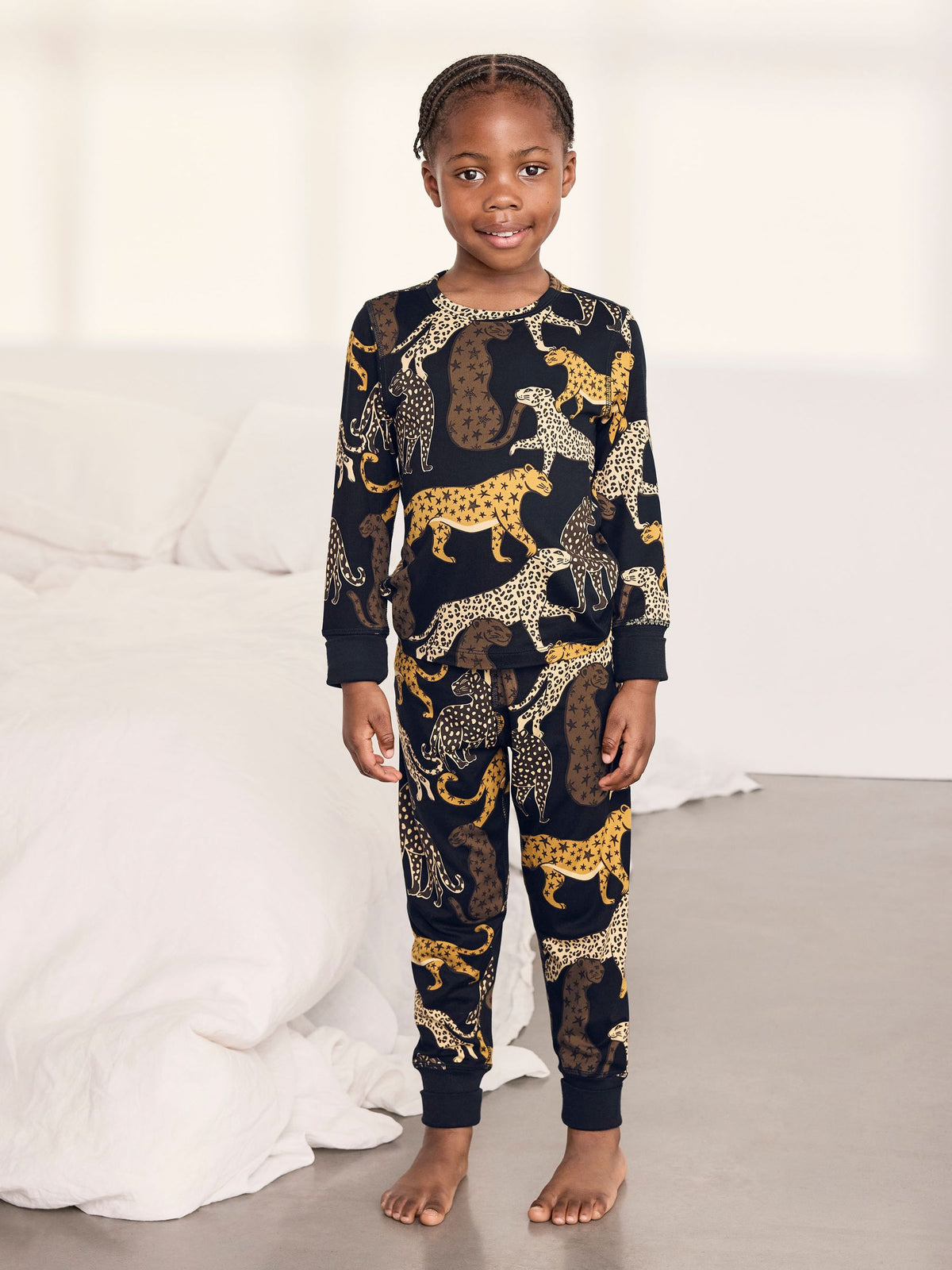Chelsea Peers Blue Kids Starry Leopard Print Long Pyjama Set - image 1