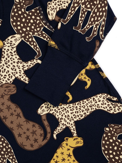 Chelsea Peers Blue Kids Starry Leopard Print Long Pyjama Set - image 5