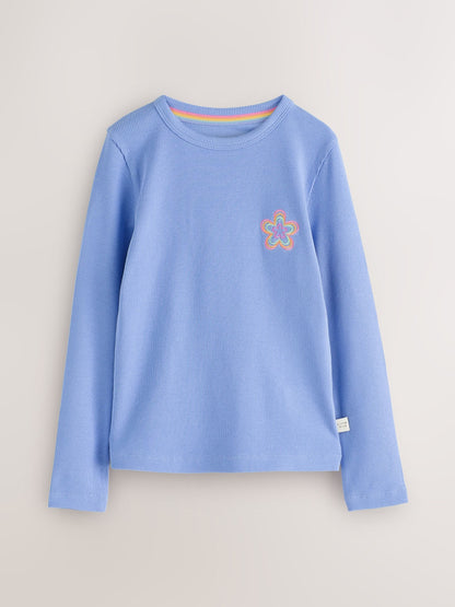 Little Bird Bright Rainbow Ribbed Jersey Tops 5 Pack - image 5