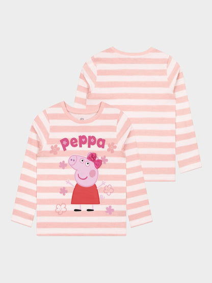 Character Pink Peppa Pig Long Sleeve T-Shirt With 3D Satin Bow - image 1