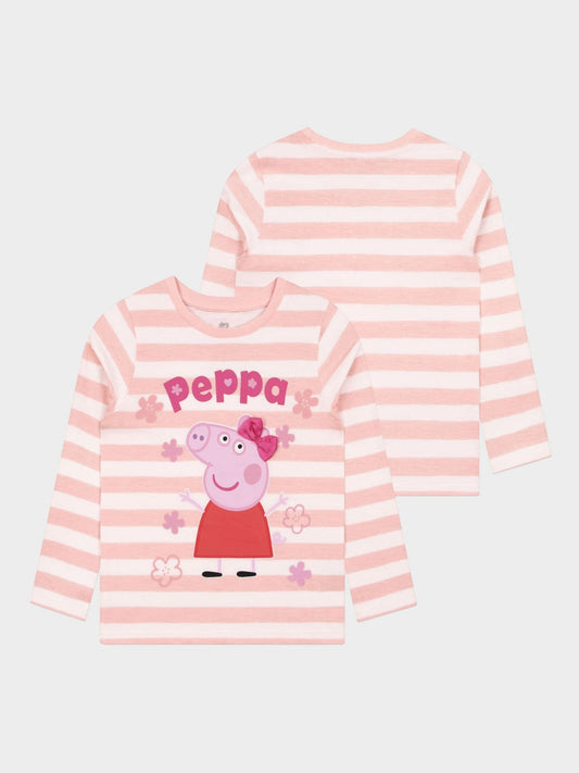 Character Pink Peppa Pig Long Sleeve T-Shirt With 3D Satin Bow - image 1