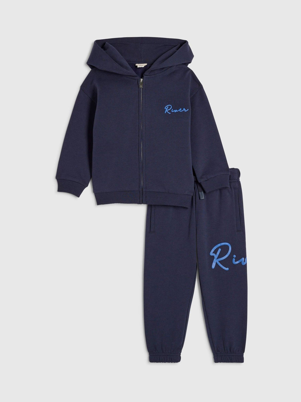 River Island Blue River Logo Zip Hoodie & Joggers Set - image 1