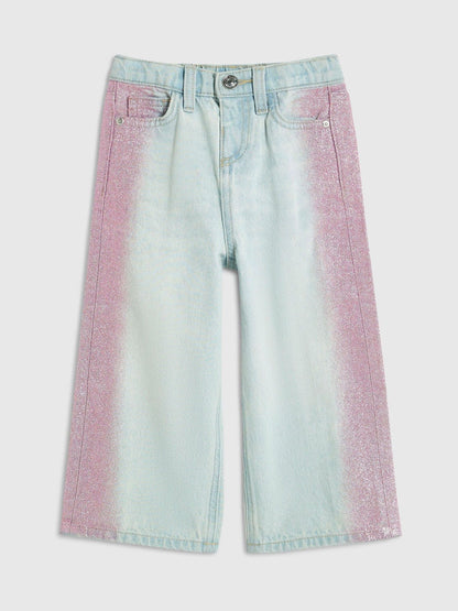 River Island Blue Glitter Wide Leg Jeans - image 1