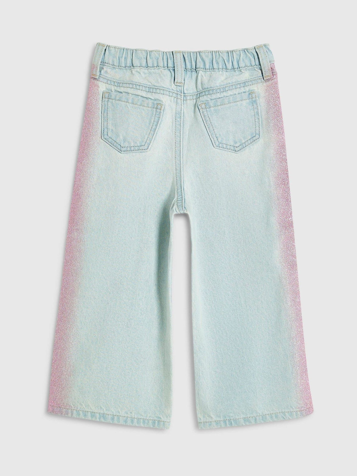River Island Blue Glitter Wide Leg Jeans - image 3