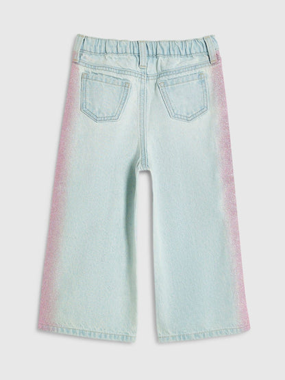River Island Blue Glitter Wide Leg Jeans - image 3