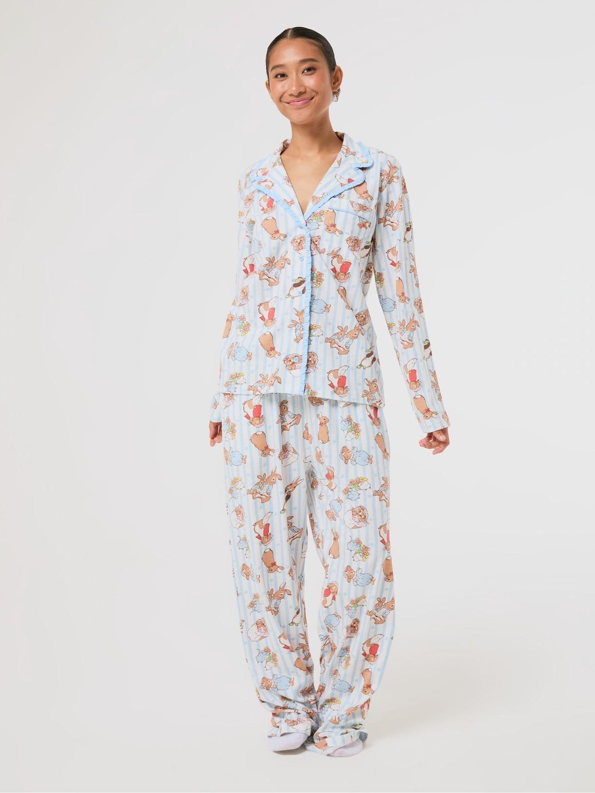 Skinnydip White Peter Rabbit x Stripe Pyjamas Set with Scrunchie - image 1