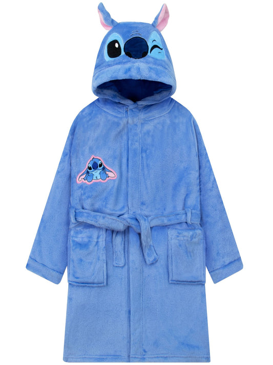 Character Blue Disney Lilo & Stitch Novelty 3D Ears Dressing Gown - image 1