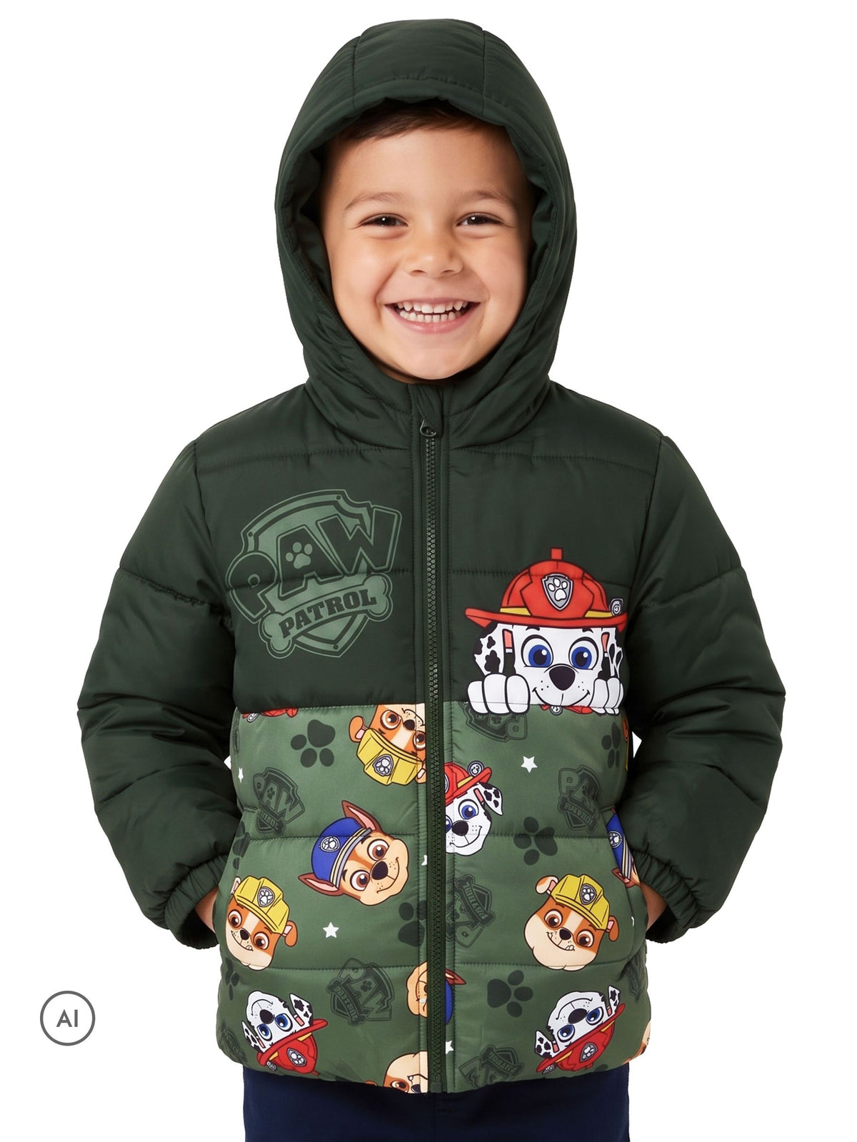 Character Green PAW Patrol Puffer Jacket Marshall, Chase & Rubble - image 2