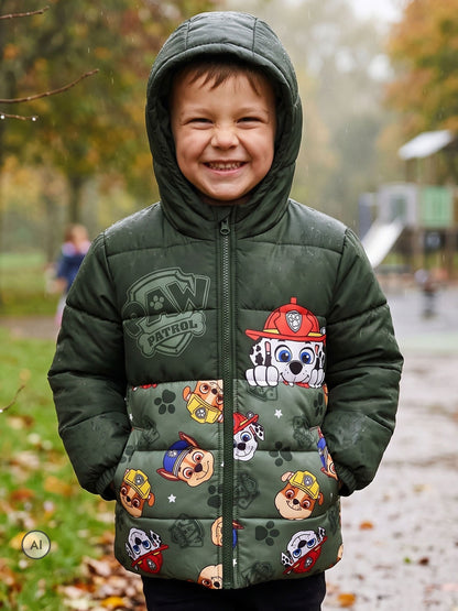 Character Green PAW Patrol Puffer Jacket Marshall, Chase & Rubble - image 5
