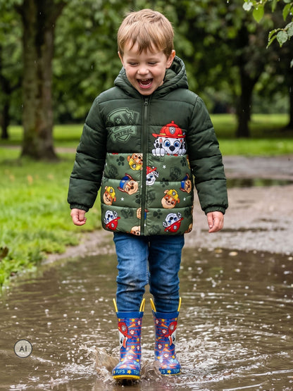 Character Green PAW Patrol Puffer Jacket Marshall, Chase & Rubble - image 7