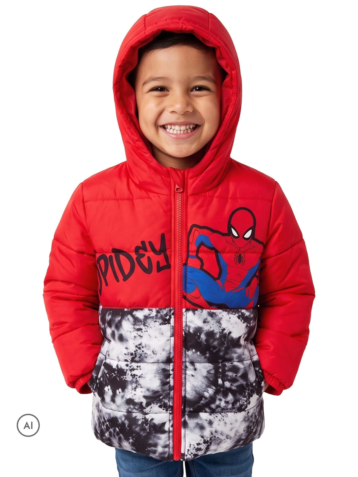 Character Red Marvel Spiderman Puffer Jacket - image 2