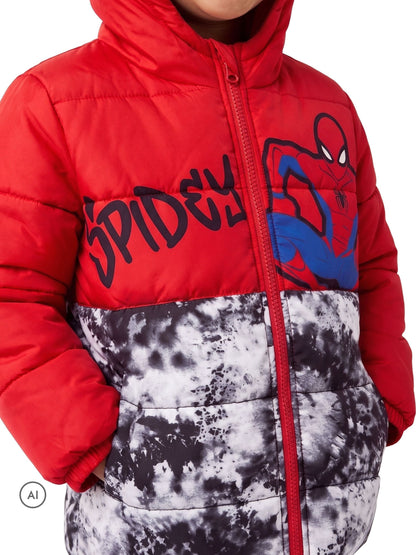 Character Red Marvel Spiderman Puffer Jacket - image 3