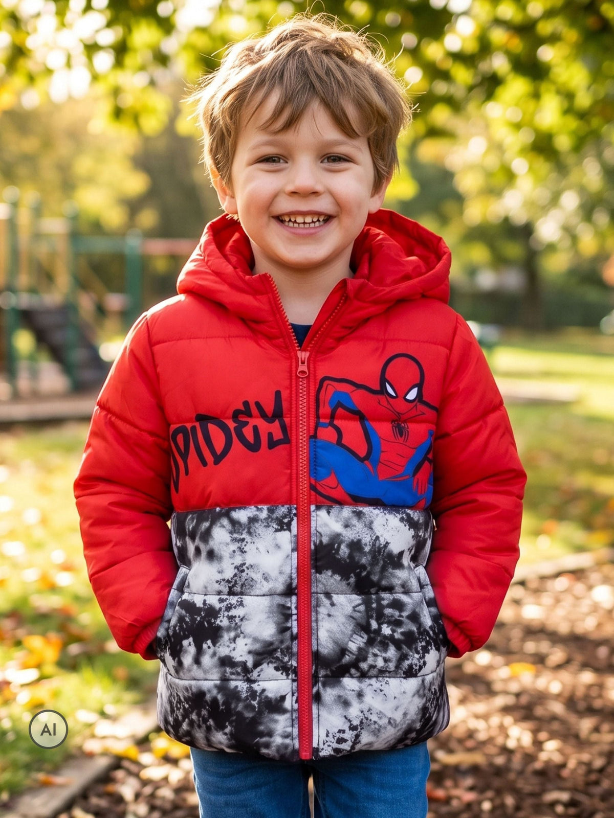 Character Red Marvel Spiderman Puffer Jacket - image 5