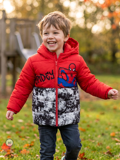 Character Red Marvel Spiderman Puffer Jacket - image 6