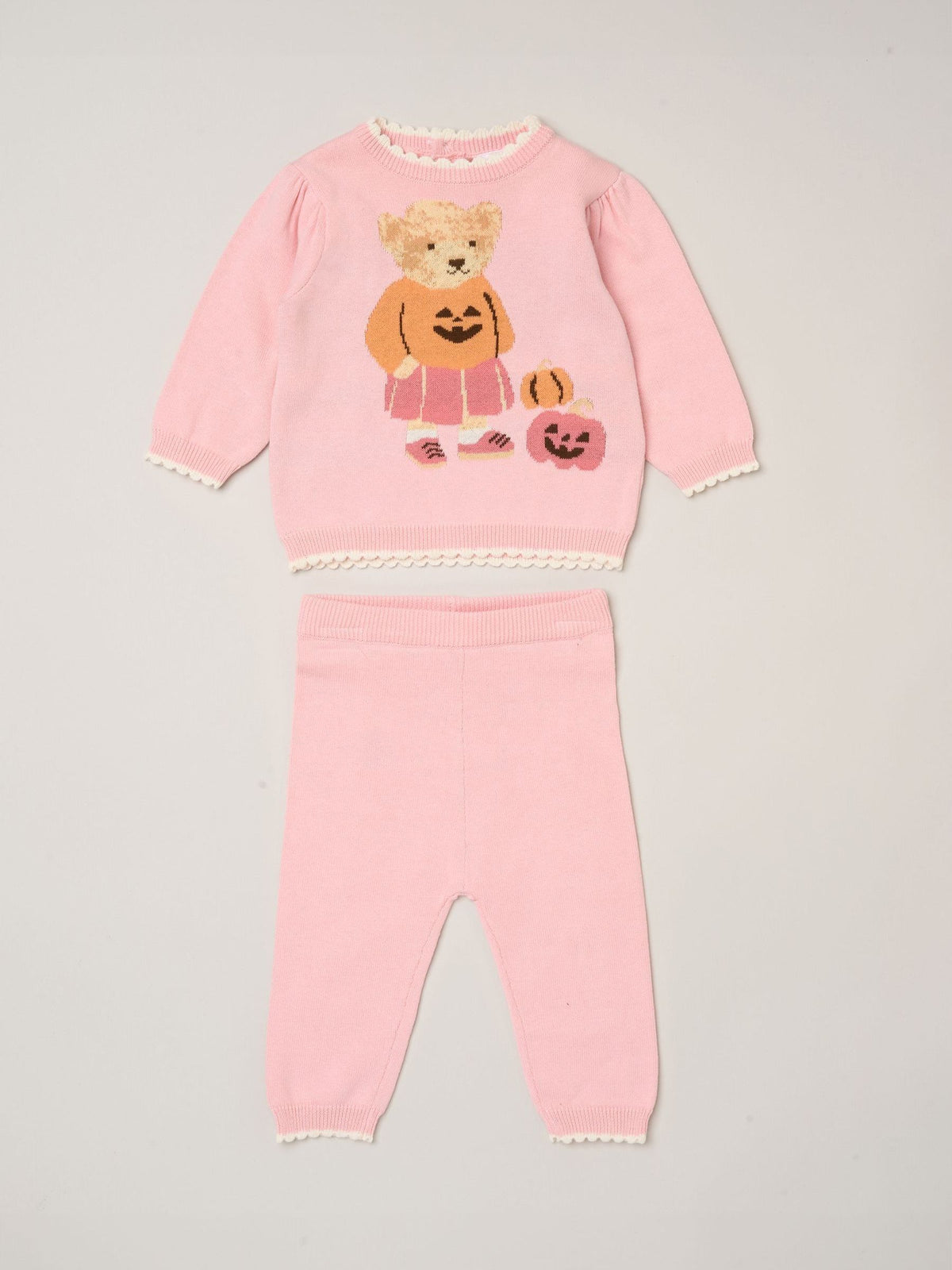 Rock-A-Bye Baby Boutique Pink True Knit Jumper and Leggings Set - image 1
