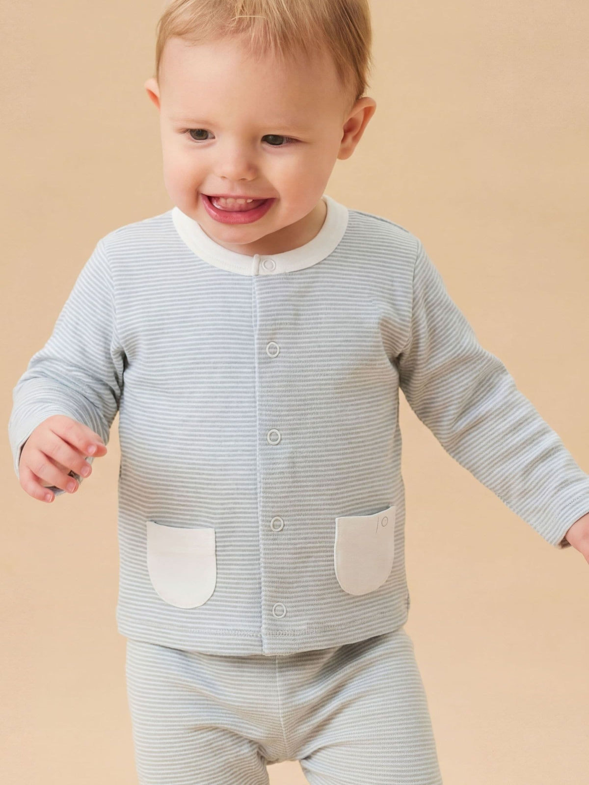 MORI Blue Stripe Supersoft Cardigan - image 1