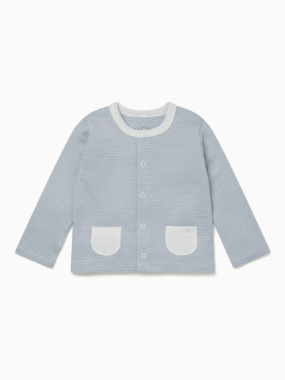 MORI Blue Stripe Supersoft Cardigan - image 2