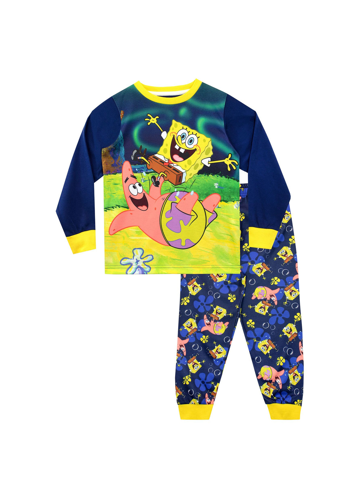 Character Blue SpongeBob SquarePants Long Sleeve Pyjamas - image 1