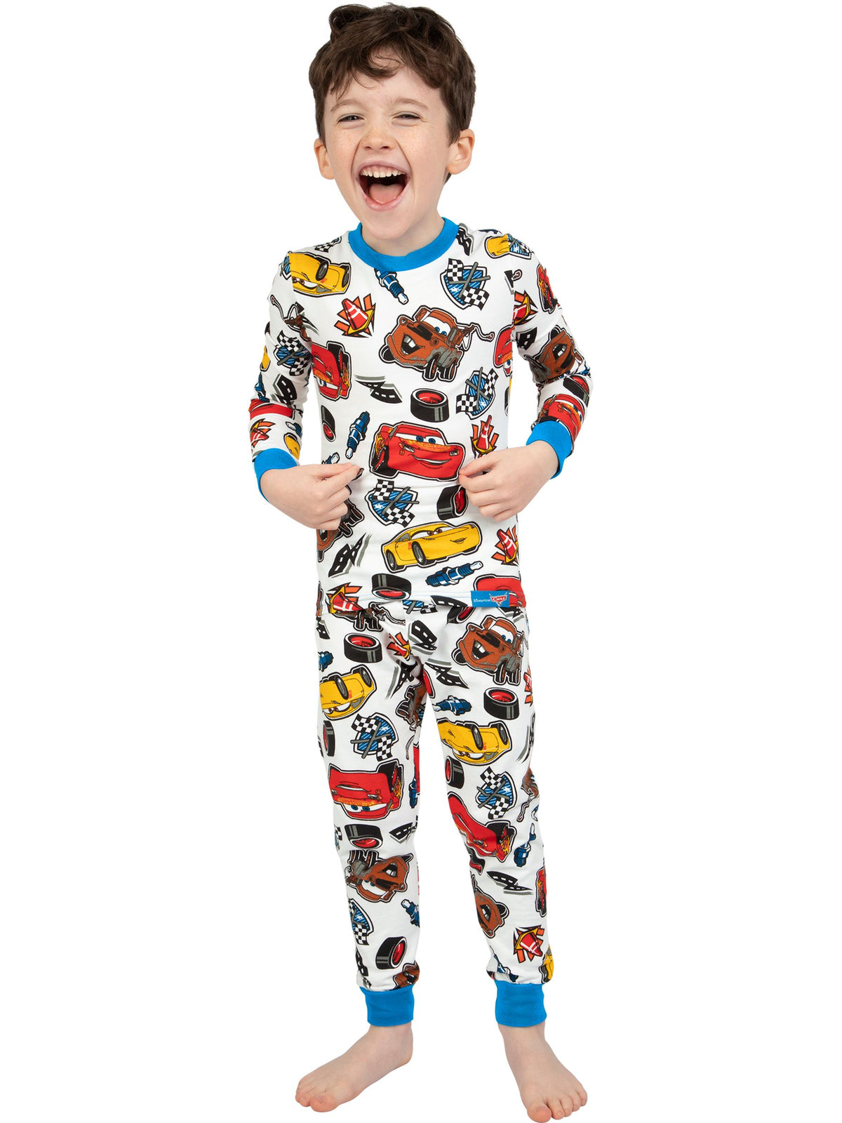 Character White Dinsey Cars Lightning McQueen Long Sleeve Pyjamas - image 2