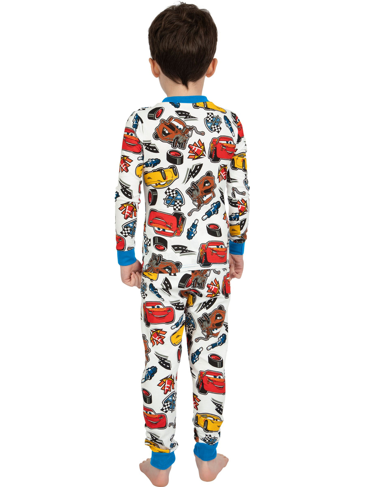 Character White Dinsey Cars Lightning McQueen Long Sleeve Pyjamas - image 3
