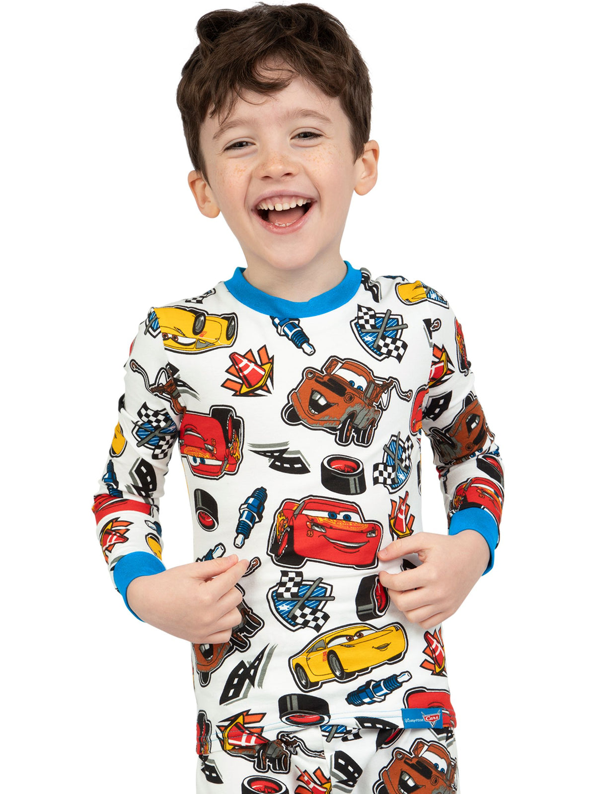 Character White Dinsey Cars Lightning McQueen Long Sleeve Pyjamas - image 4