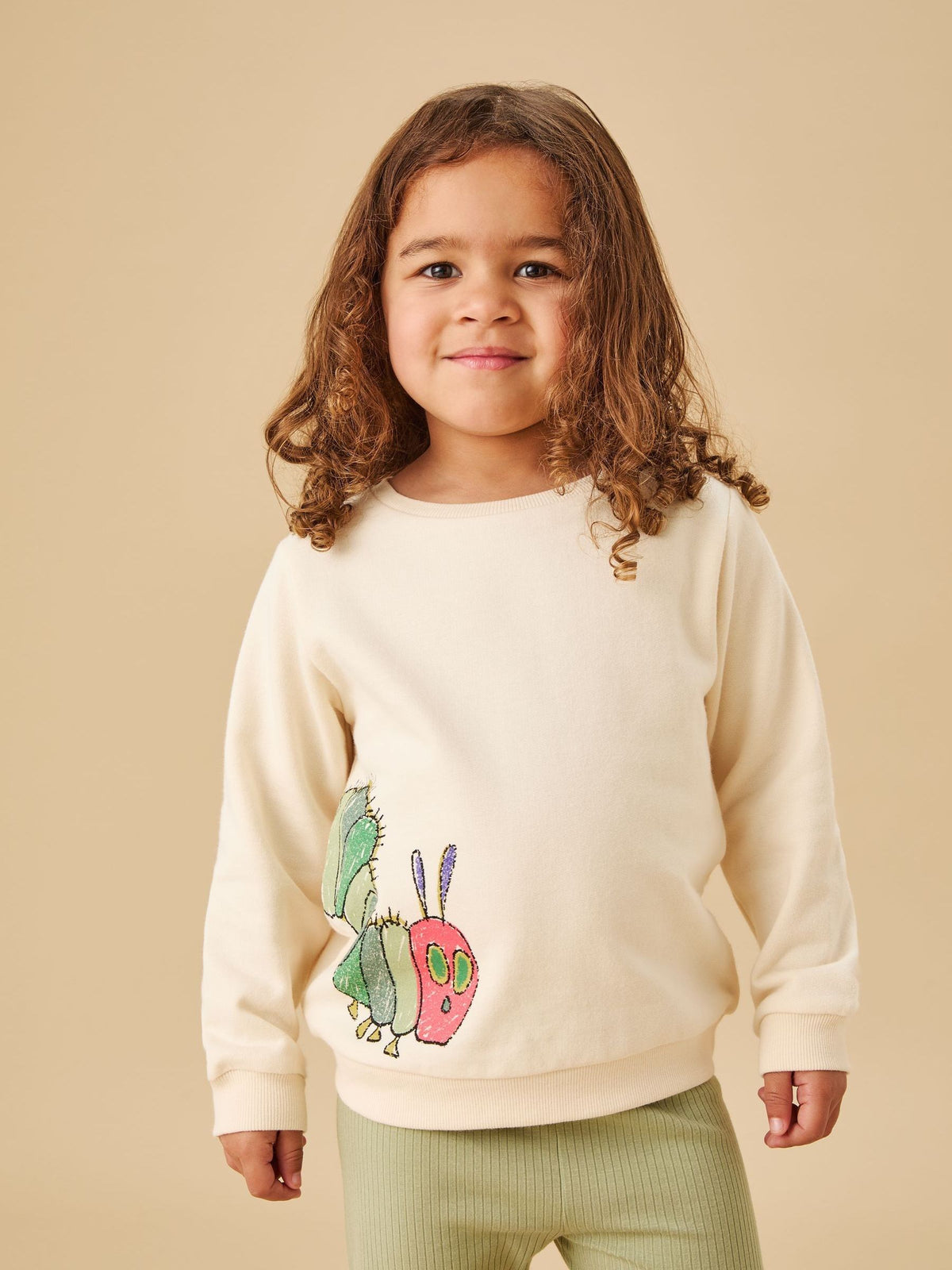 MORI Cream Caterpillar Placement Print Sweatshirt - image 2