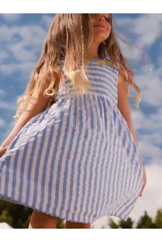 JoJo Maman Bébé Blue Cross Back Applique Sun Dress image 2