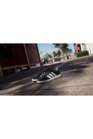 adidas Black Grand Court 00s Suede Lace Kids Trainers image 2