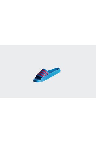adidas Blue/Red Adilette Kids Swim Sandals image 2