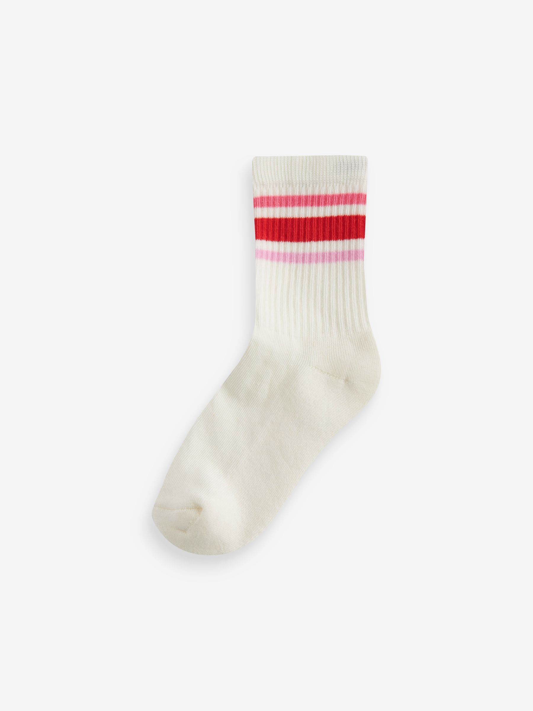 Pink/White Heart Cotton Rich Cushioned Sole Ankle Socks 3 Pack image 4