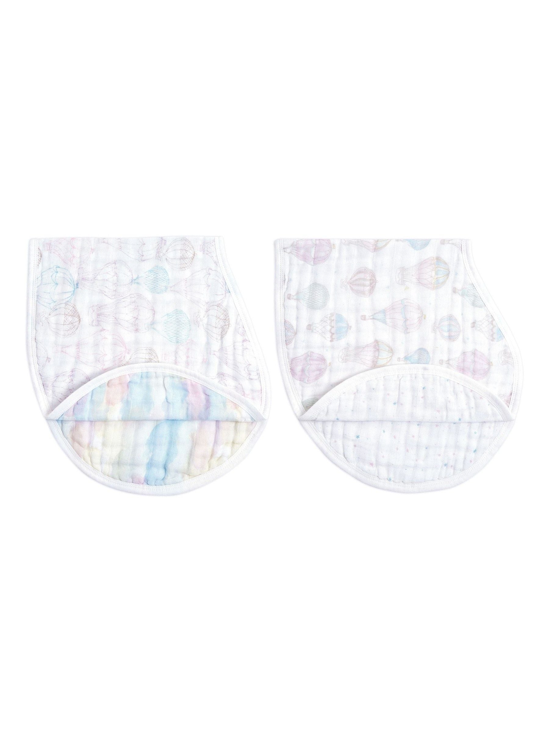 aden + anais White Cotton Muslin Burpy Bibs 2 Pack image 1