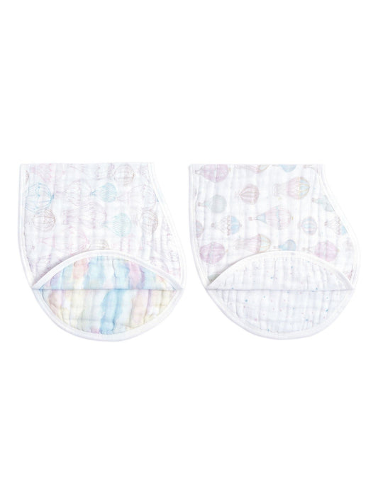 aden + anais White Cotton Muslin Burpy Bibs 2 Pack image 1