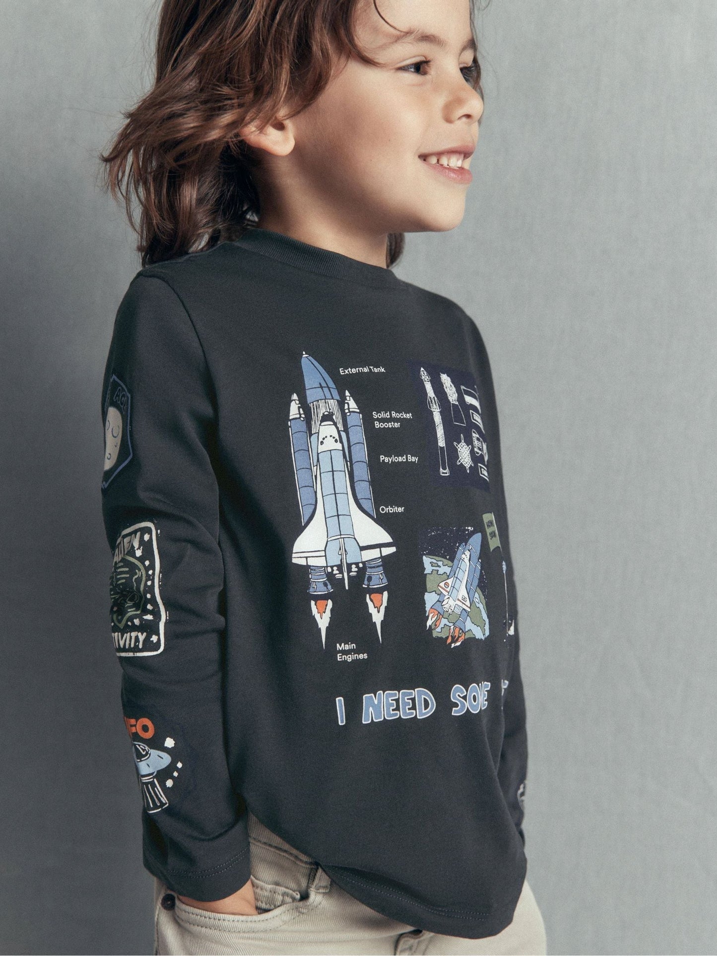 Dsiney Kidz - Boden Grey Long Sleeve Glow T-Shirt image 1
