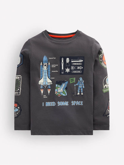 Dsiney Kidz - Boden Grey Long Sleeve Glow T-Shirt image 2