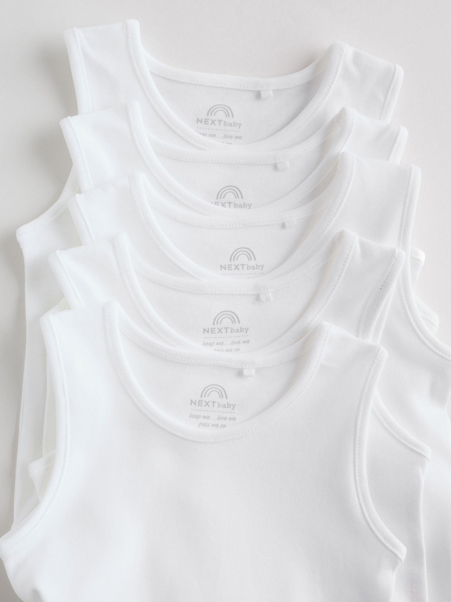 White 5 Pack Baby Vest Bodysuits image 6