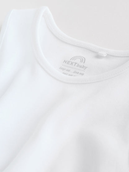 White 5 Pack Baby Vest Bodysuits image 7