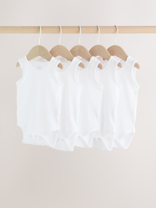Dsiney Kidz - White 5 Pack Baby Vest Bodysuits image 1